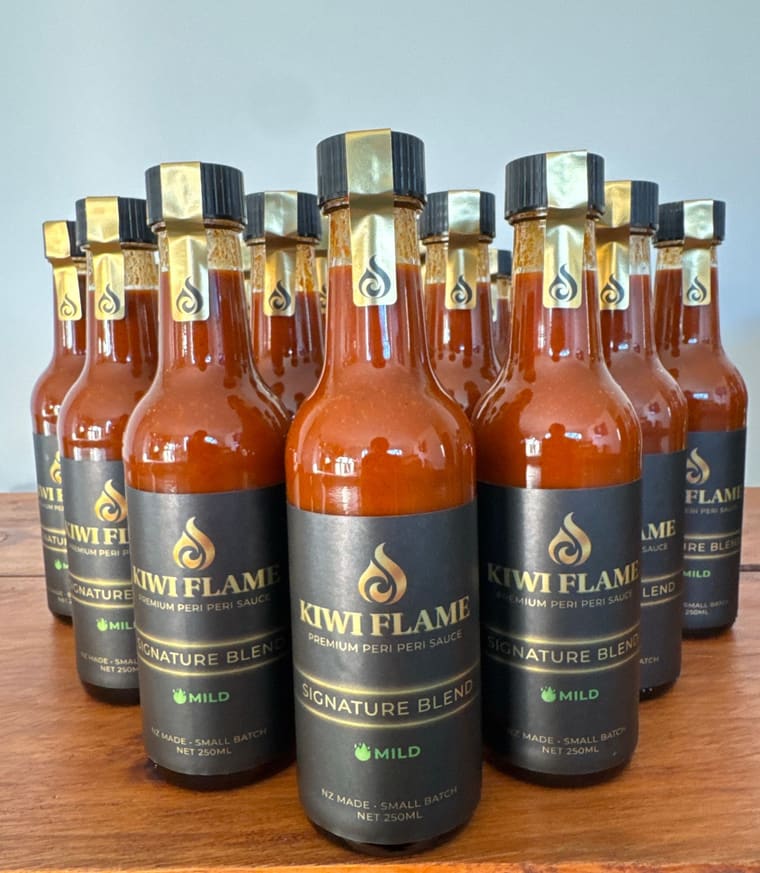 A freshly bottled batch of Kiwi Flame Mild